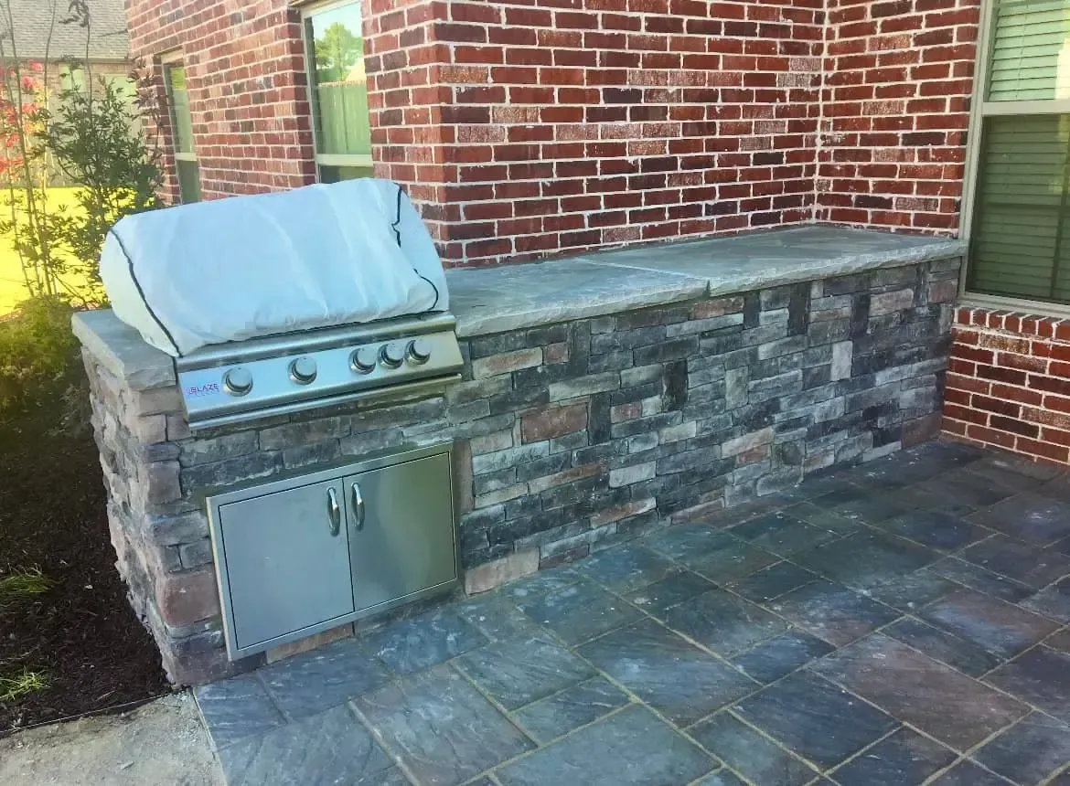 Custom landscape design by 5 Star Grounds for a commercial property in Northwest Arkansas