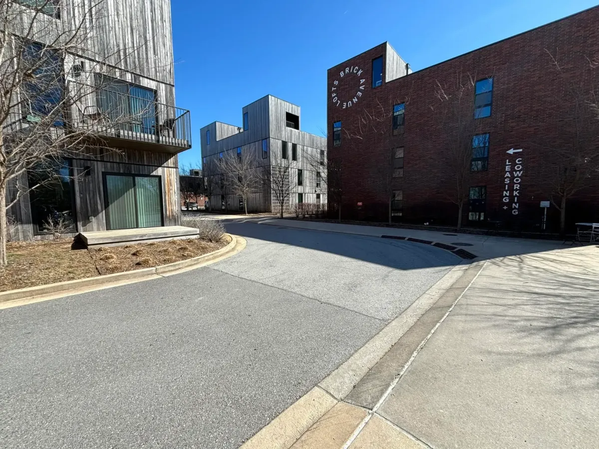 5 Star Grounds modern landscaping at Brick Avenue Lofts in Fayetteville, Arkansas