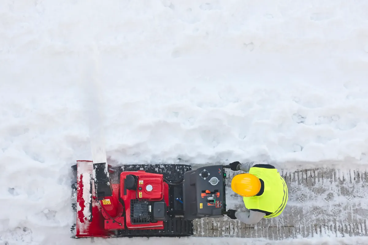 Snow Relocation and Stacking at Hospitality Building
