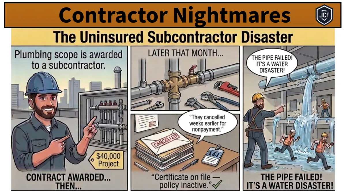 Landscaping contractor accidentally strikes an underground irrigation line resulting in flooding and a General Liability insurance claim.
