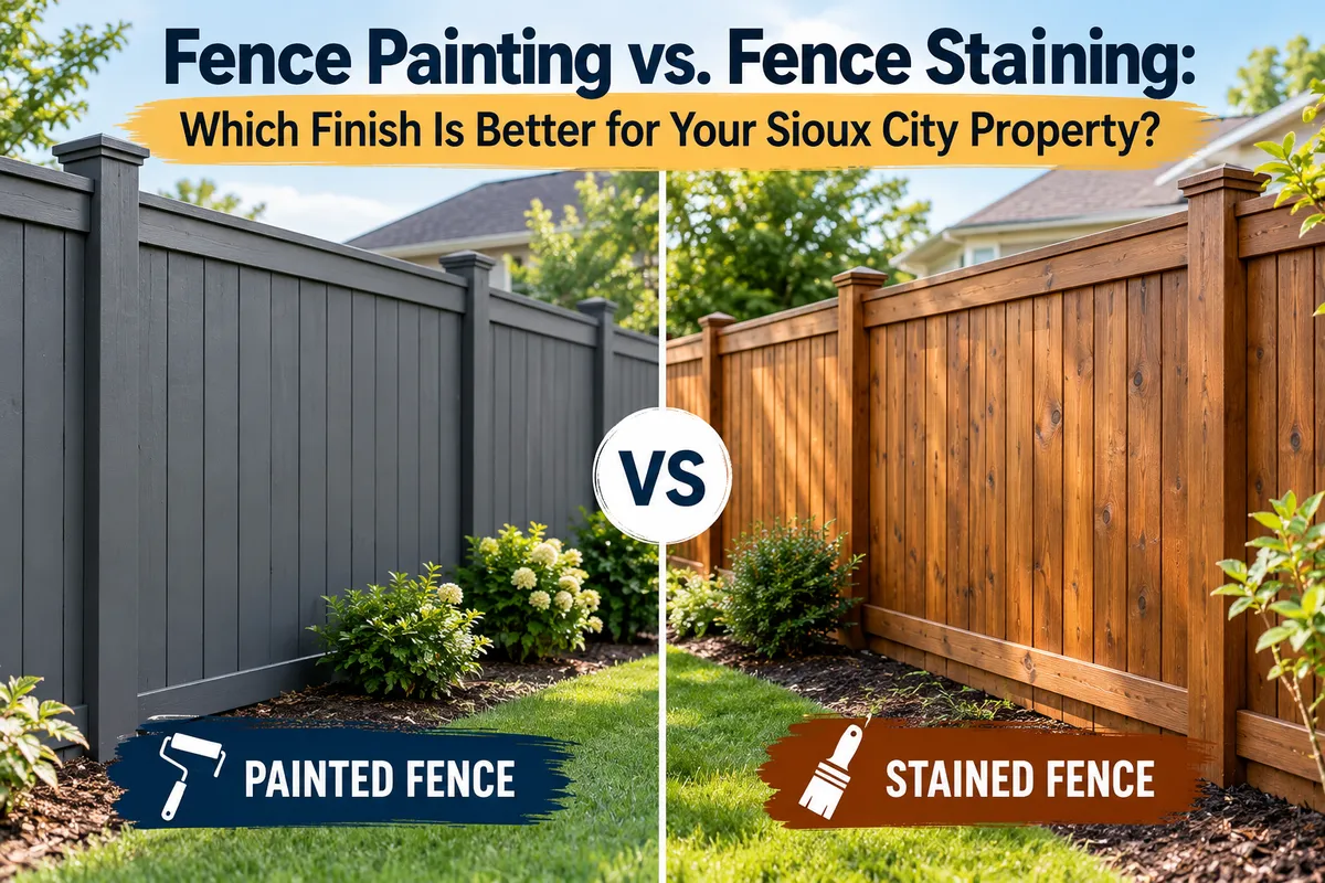 fence painting vs staining Sioux City