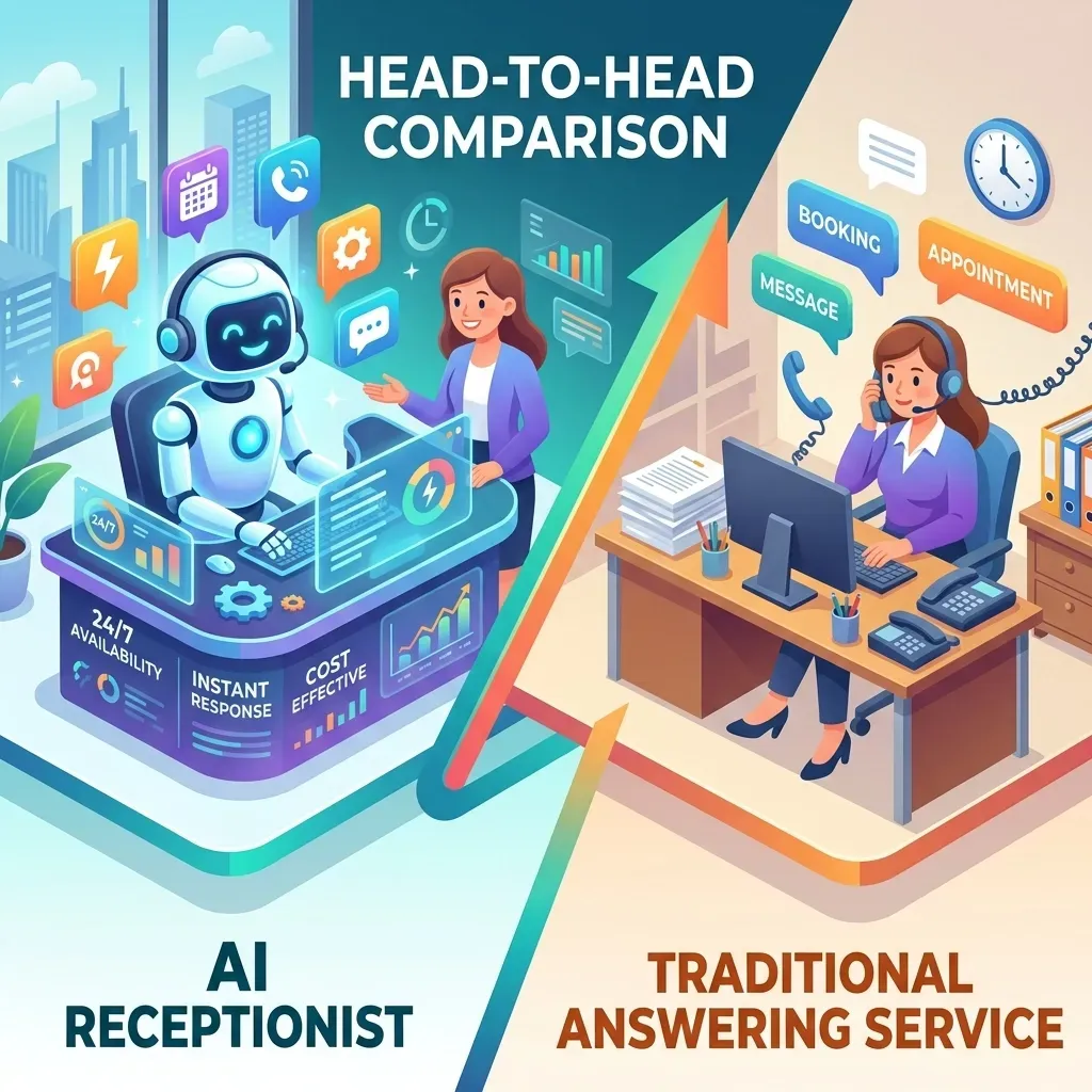 AI Receptionist vs. Traditional Answering Service: A Head-to-Head Compariso