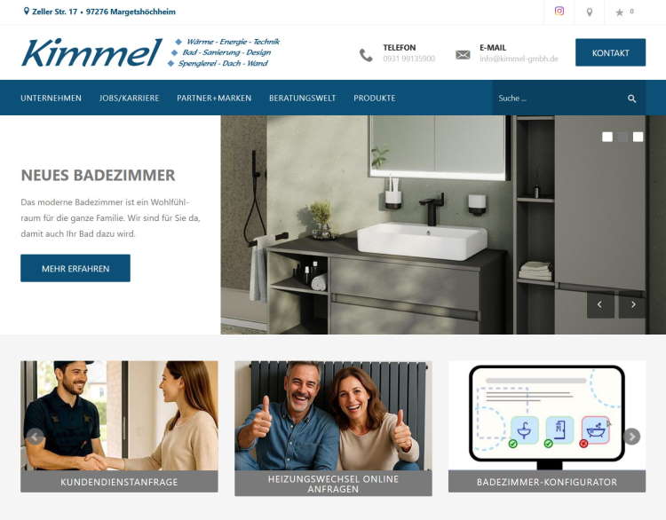 Homepage Kimmel SHK GmbH