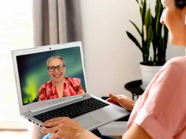 Imae of online Life Coaching - one to one with client & Sue