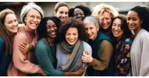 Group of happy women - all ages, after completing the online course