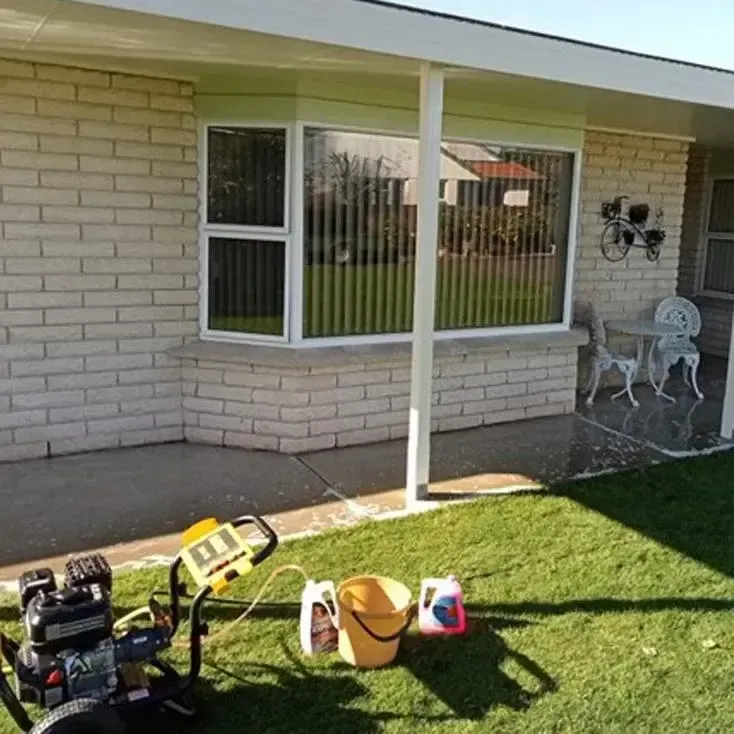 Spider and bug treatment equipment prepared for exterior cleaning in Gisborne