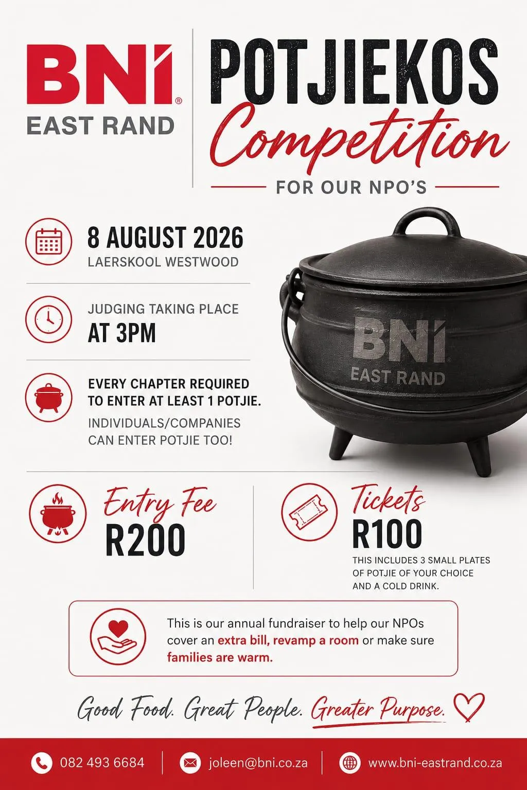 Support Jan's Heart at the BNI East Rand Potjiekos Competition 2026