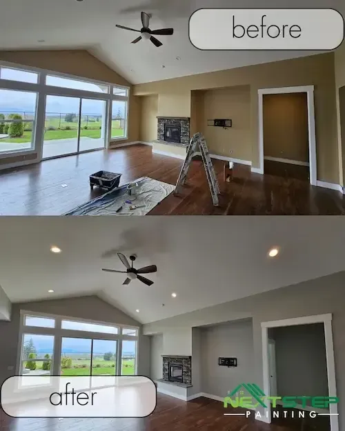 before and ater interior painting