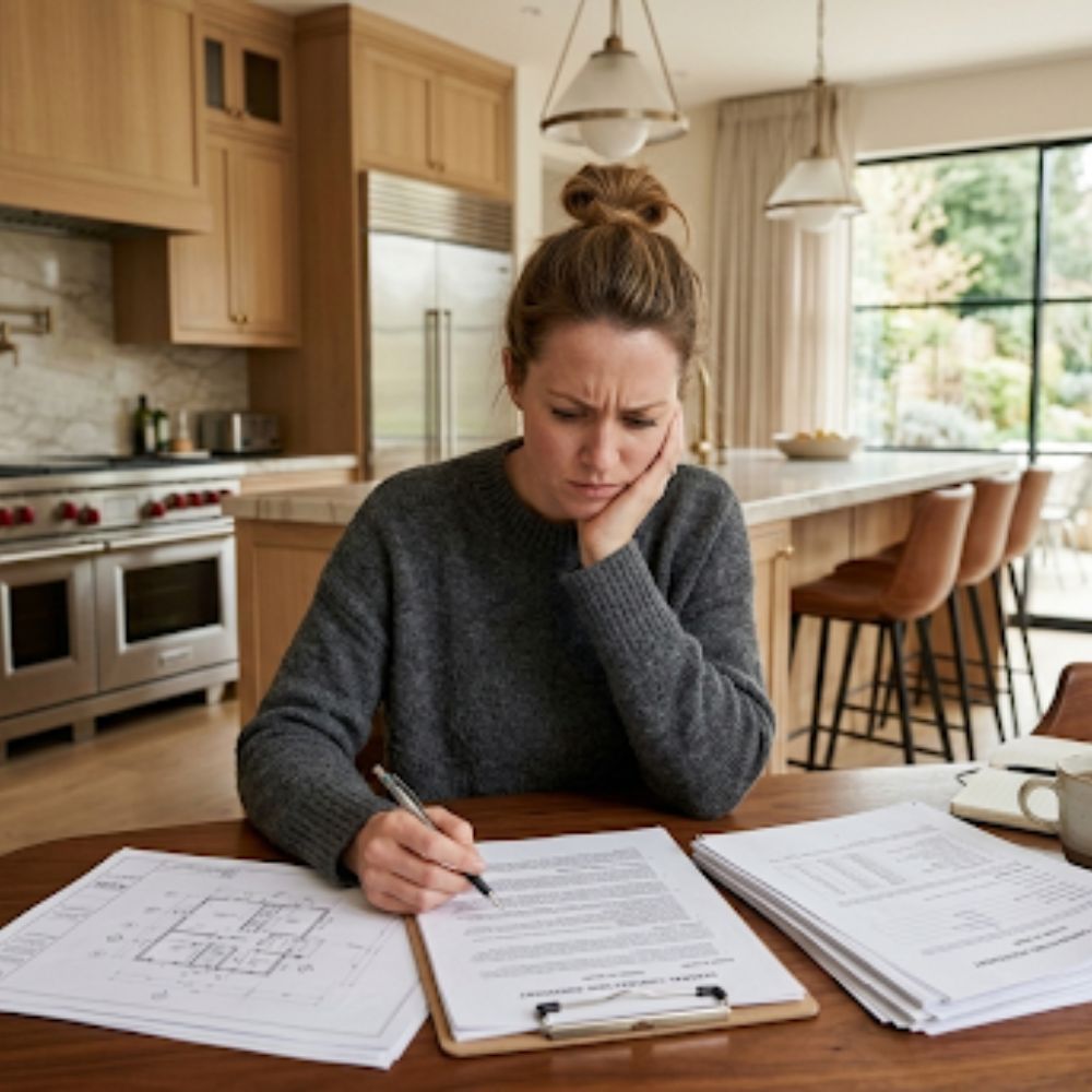 construction project manager reviewing remodel plans
