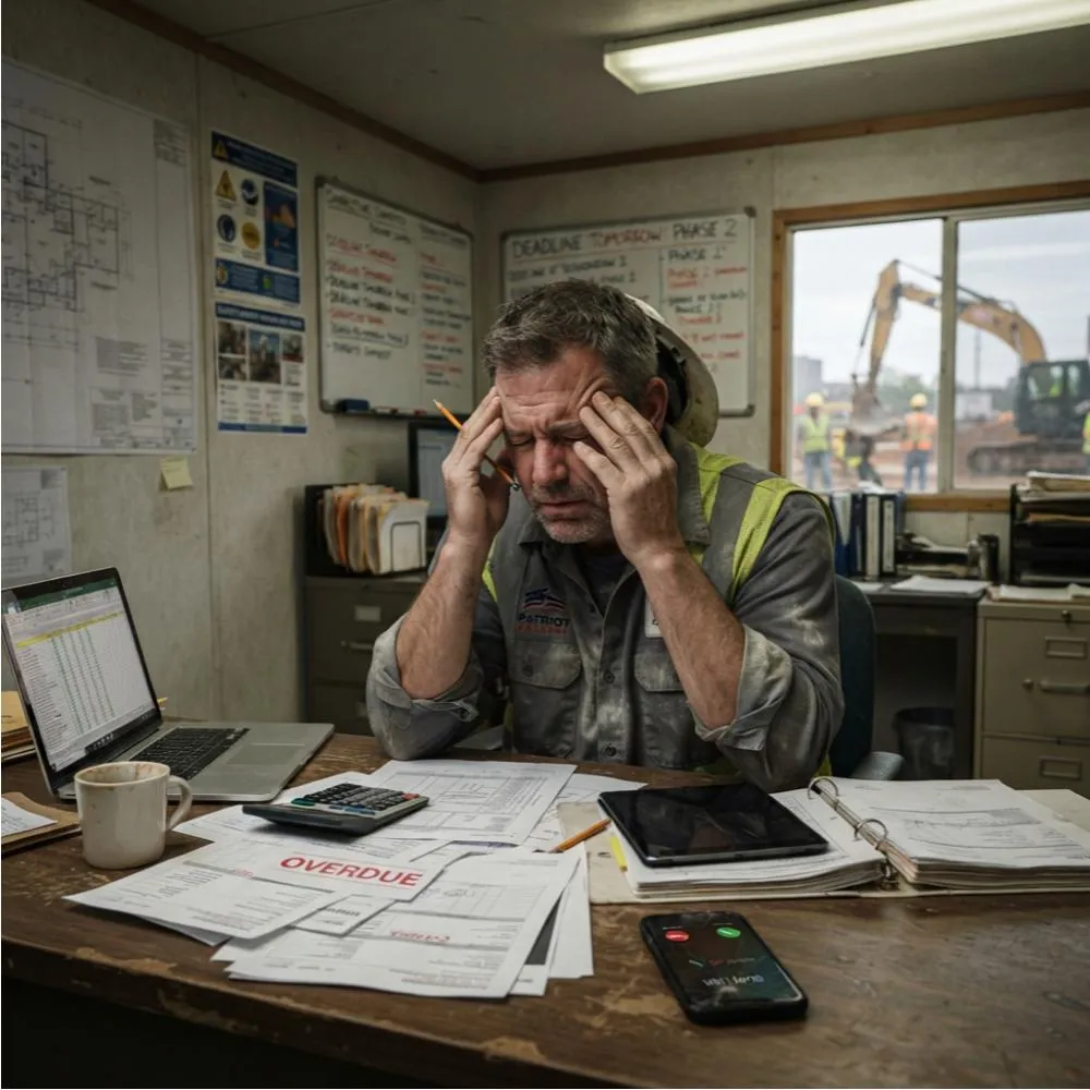 stressed contractor