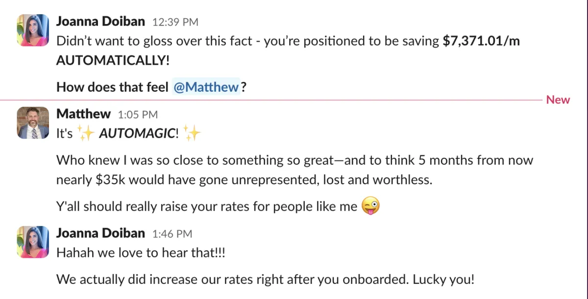 Client win: saved money