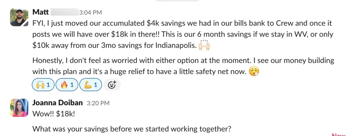 Client win: saved money