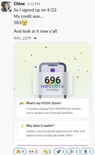 Client win: credit score up