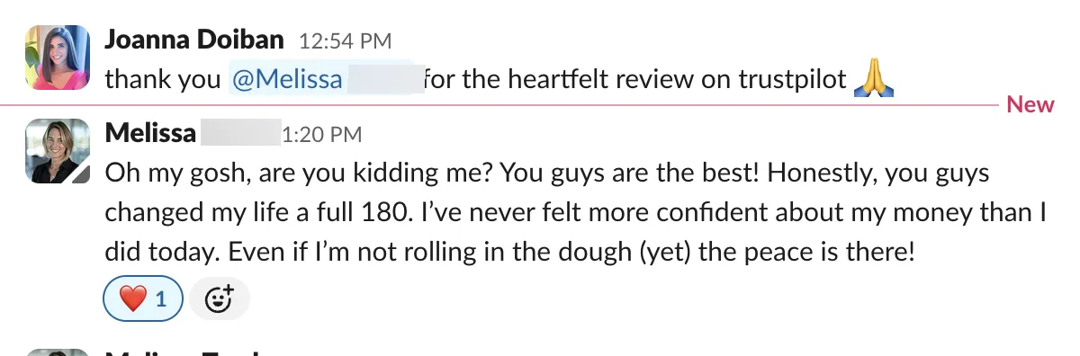 Client win: feeling confident about money