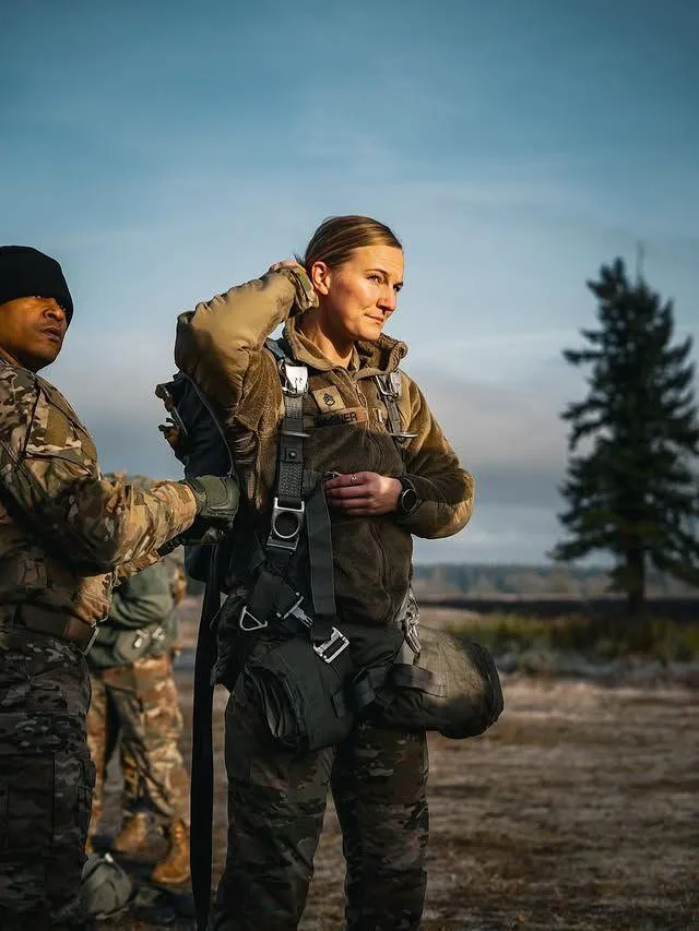 soldier putting on gear