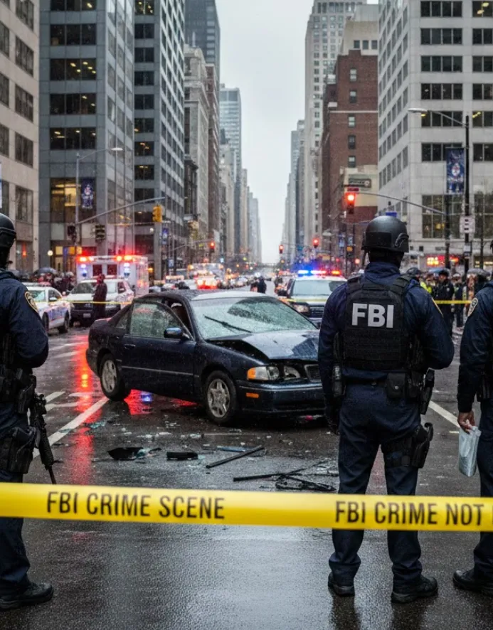FBI officers standing at crime scene