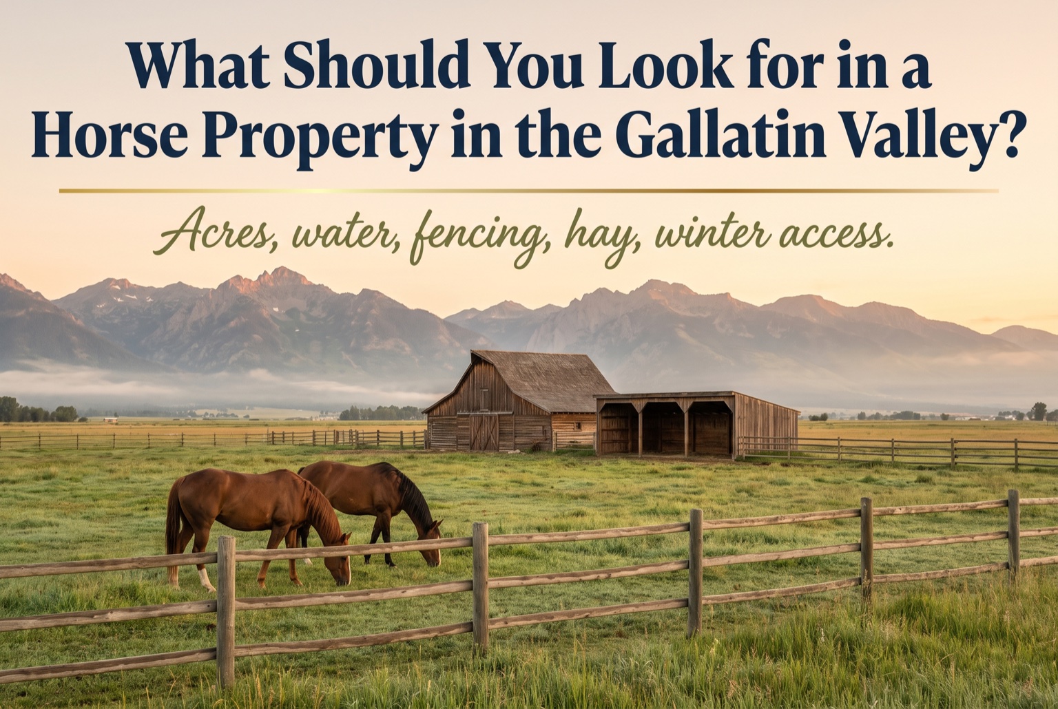 What Should You Look for in a Horse Property in the Gallatin Valley?