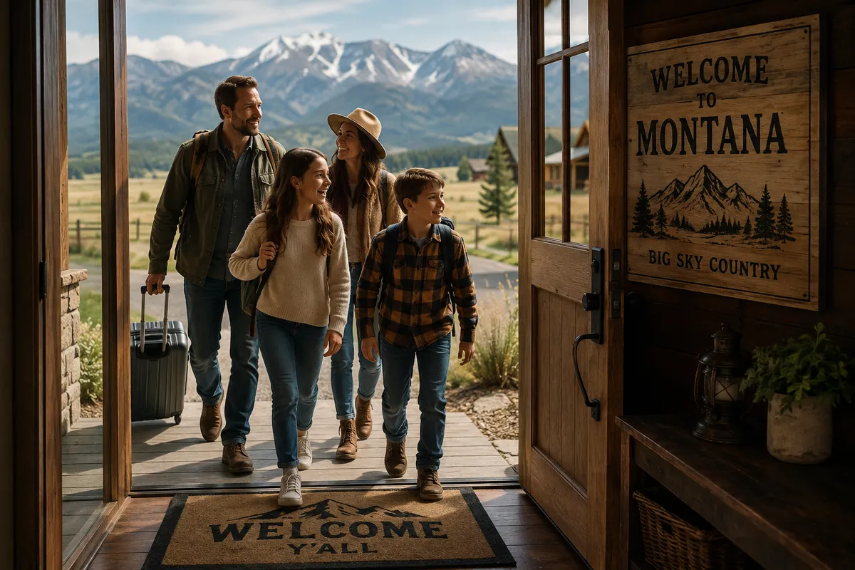 Grandparents on a Gallatin Valley porch after moving to Montana to be closer to family