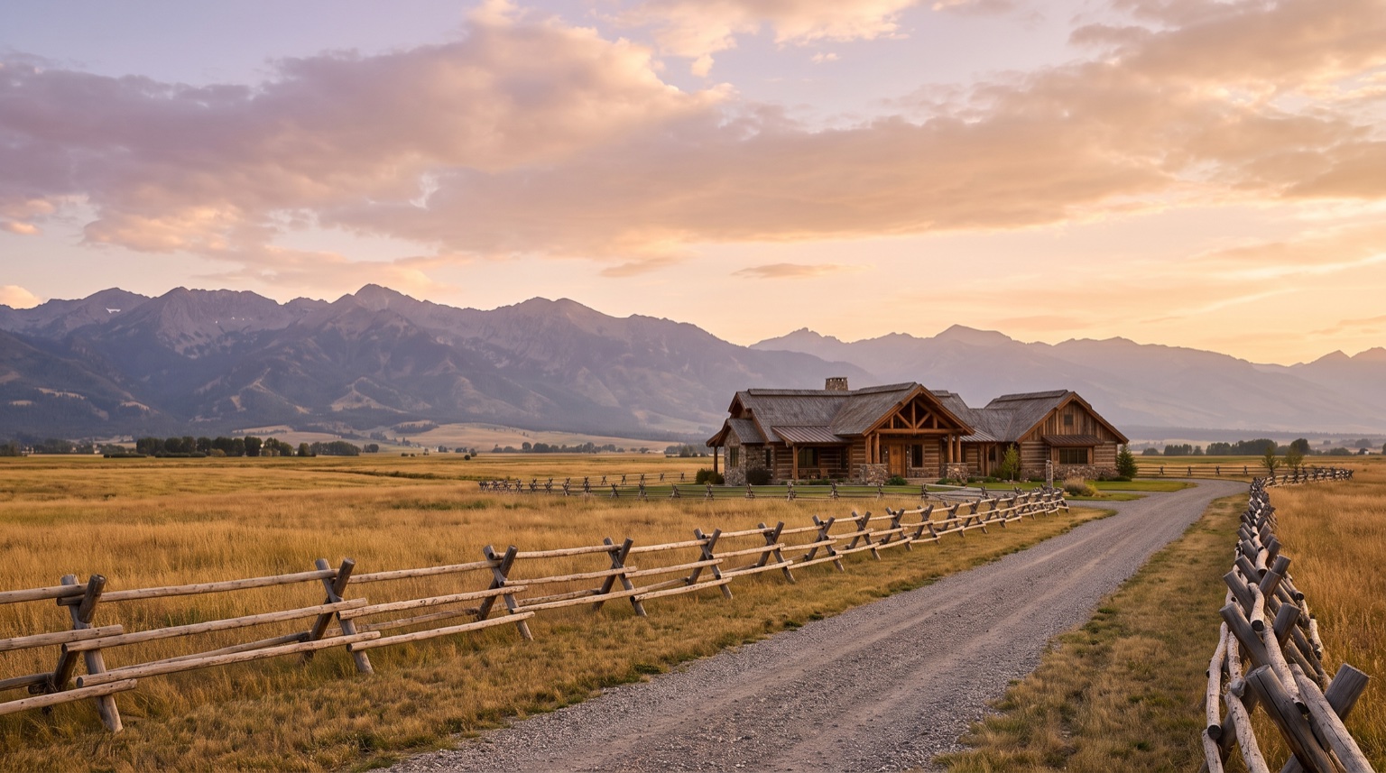 Gallatin Valley home with the Bridger Mountains behind it, representing Montana's homestead property tax classification