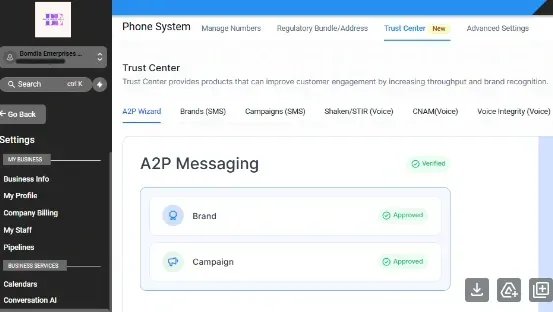 A2P REGISTRATION APPROVED