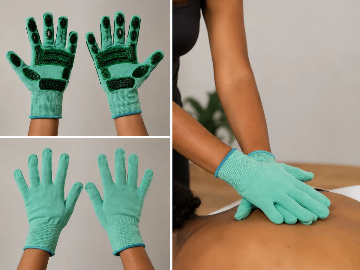 Lifestyle image showing the Pressure Point Massage Gloves in use