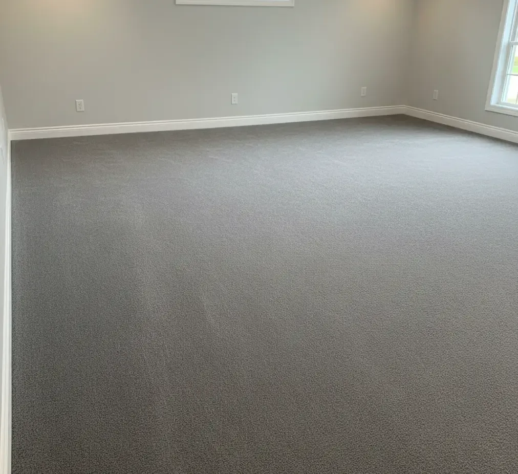 Cut pile carpet installation in a modern grey bedroom – All Type Floors