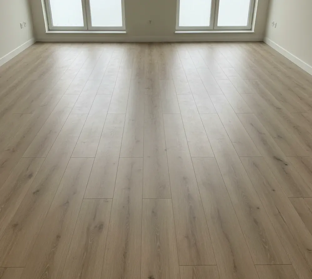 Wide-plank laminate flooring installation in a modern light-filled room – All Type Floors