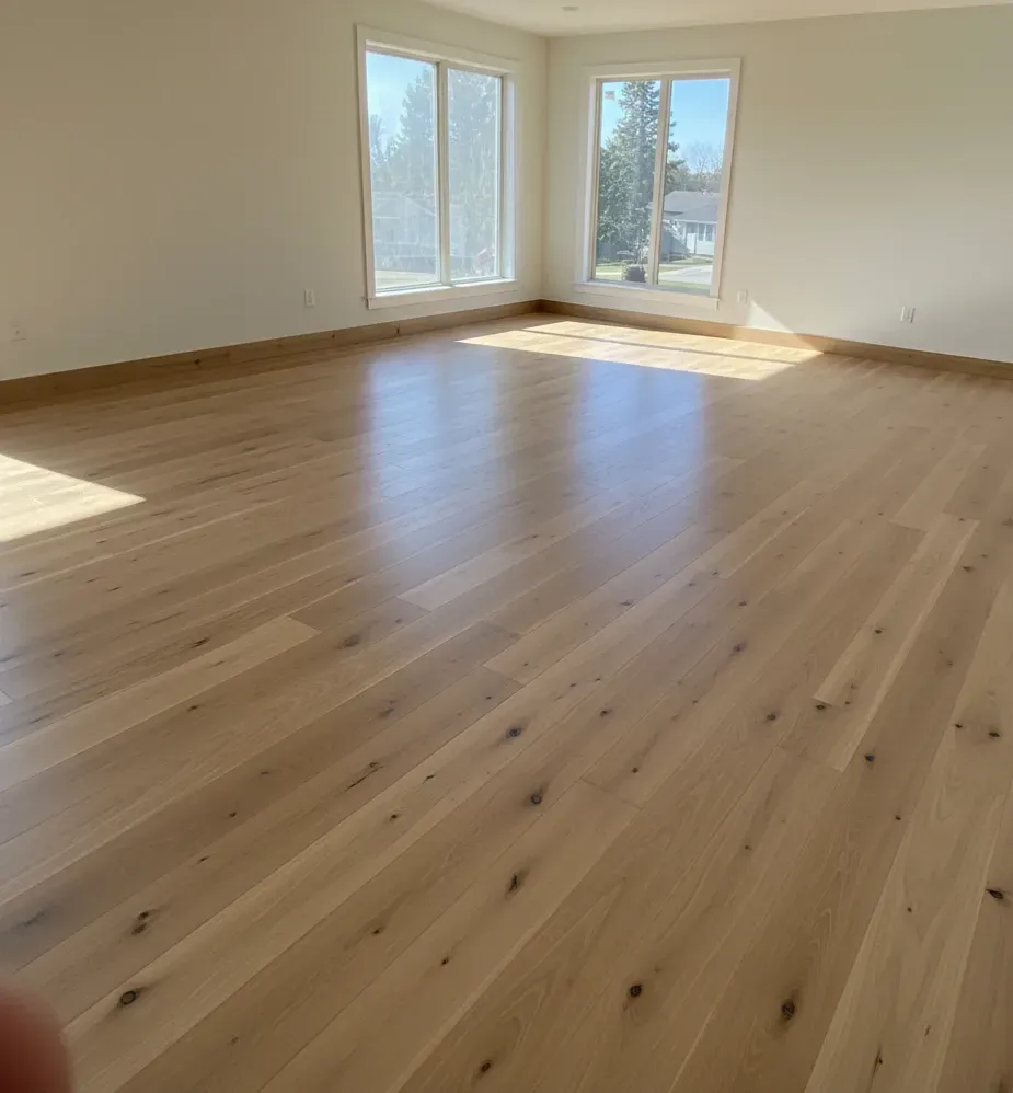 Laminate plank flooring installation with natural light oak finish – All Type Floors