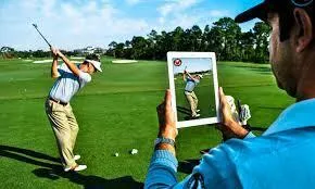 golf lesson with IPad
