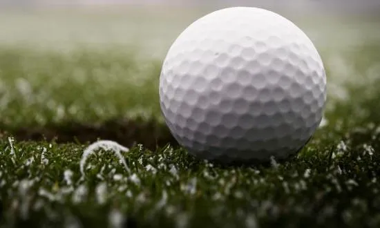 Golf ball on frost