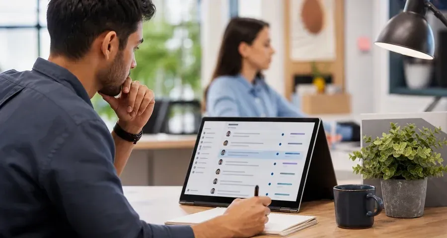 LinkedIn Lead Monitor - man looking at tablet