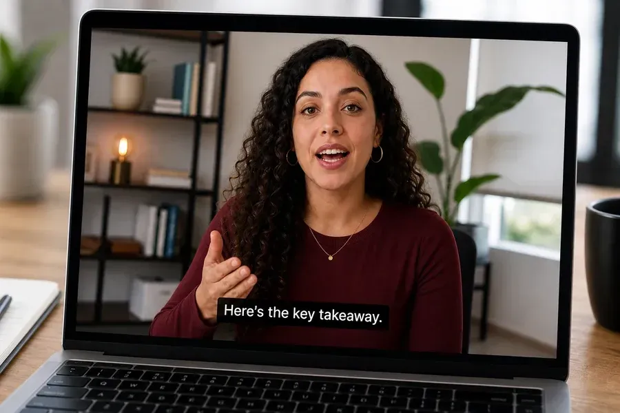 AI Caption Creator - woman online video