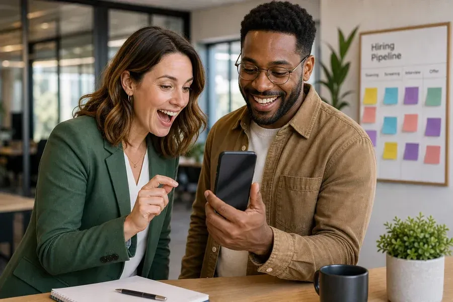 Candidate Alerts - HR reps receiving alert on phone