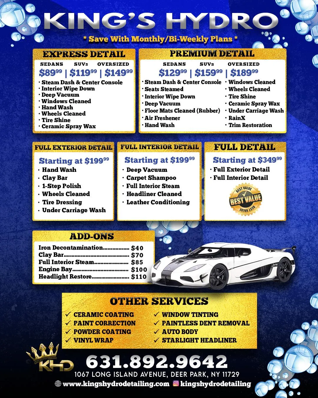auto detailing prices deer park ny