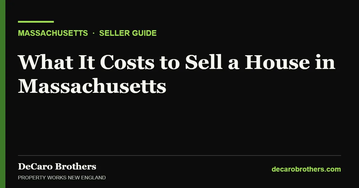 What It Costs to Sell a House in Massachusetts - DeCaro Brothers, Property Works New England