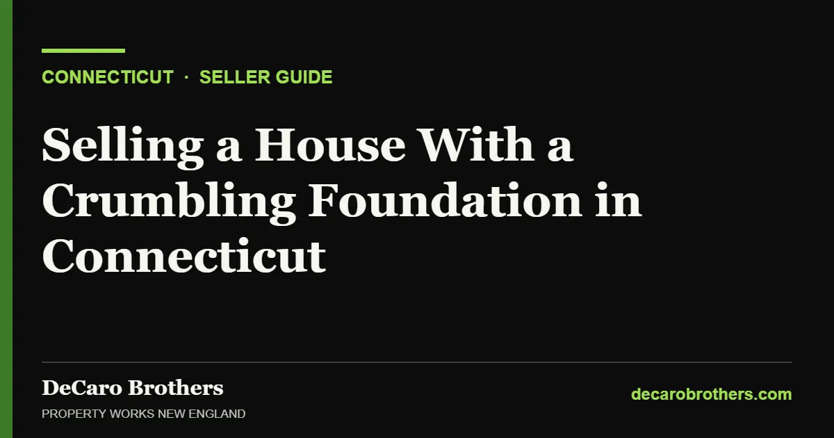 Selling a House With a Crumbling Foundation in Connecticut - DeCaro Brothers, Property Works New England