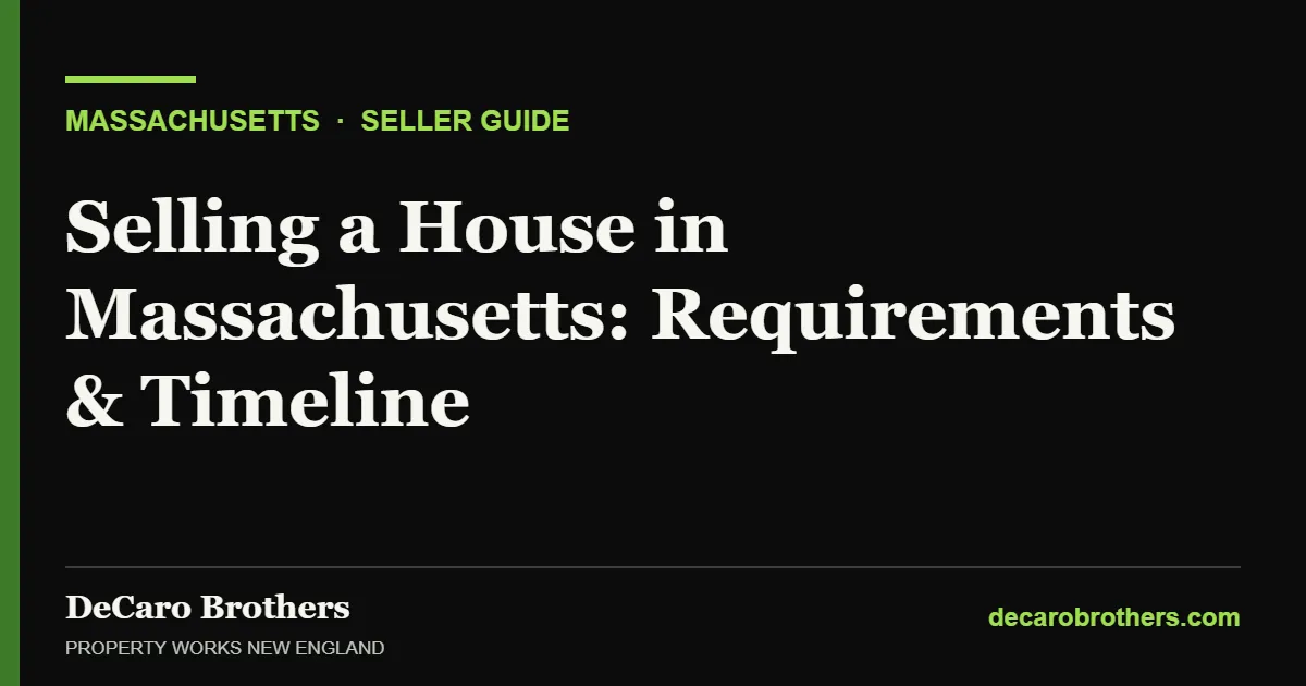 Selling a House in Massachusetts: Requirements & Timeline - DeCaro Brothers, Property Works New England