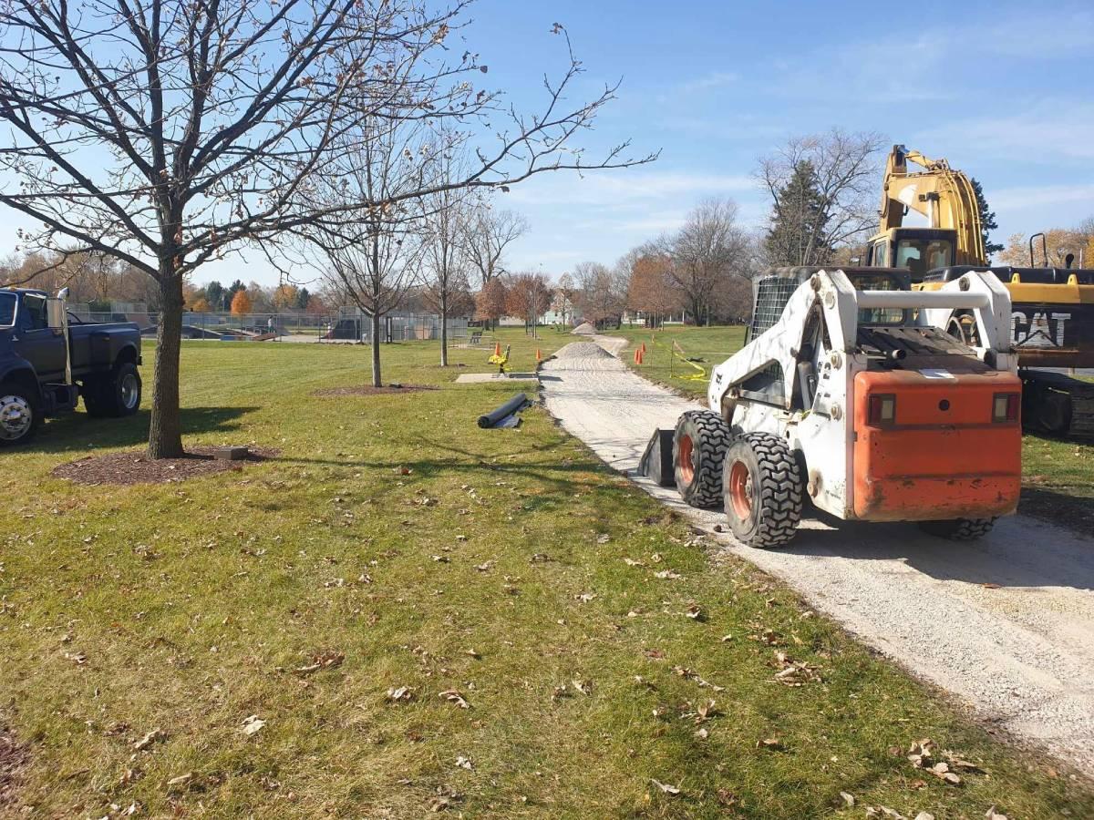 Excavation for Walking Prairie Path  Glen Ellyn, Illinois