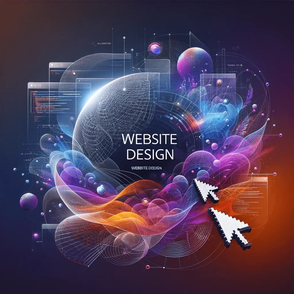 Twin State Agency Website Design Badge - An innovative and stylish image for a Website Design package, featuring an abstract design where purple, blue, and orange colors fade into each other