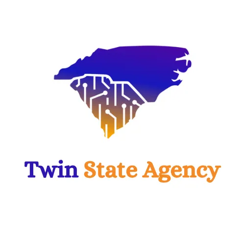 Twin State Agency Brand Logo Black And White