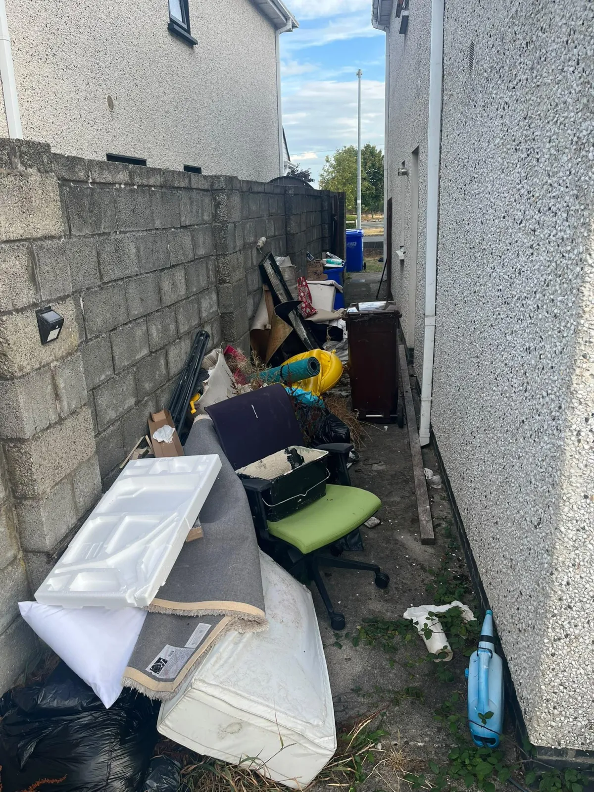 House clear-out project showing empty clean room