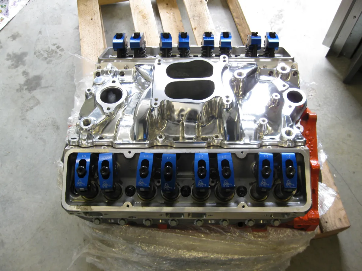 Rebuilt chevy engine