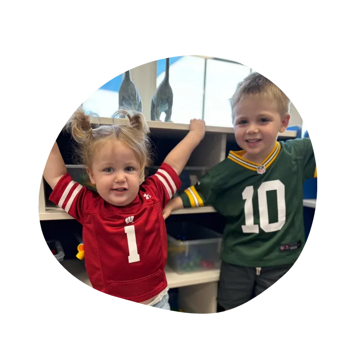 happy children making friends at daycare