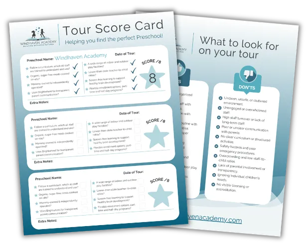 tour score card for parent childcare comparison guide checklist