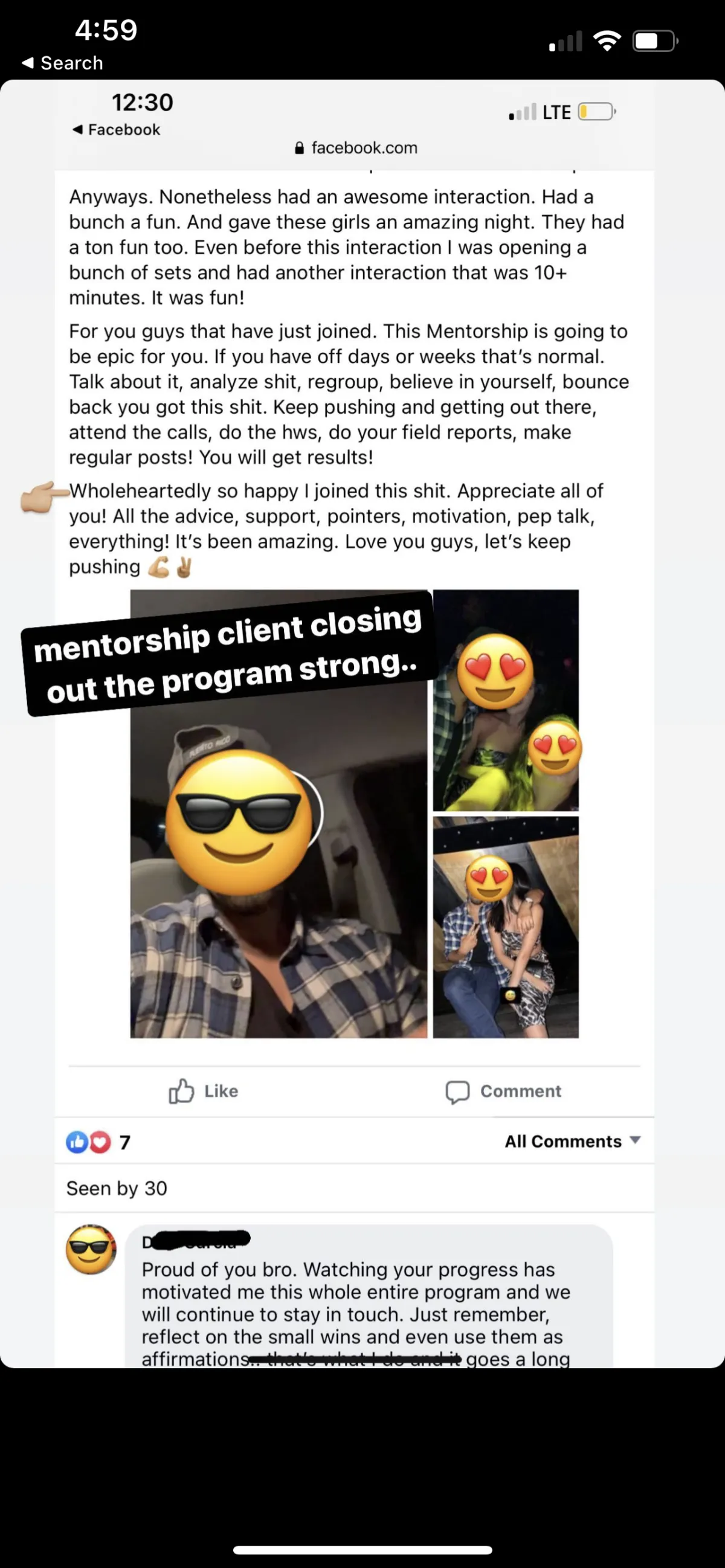 Client result message