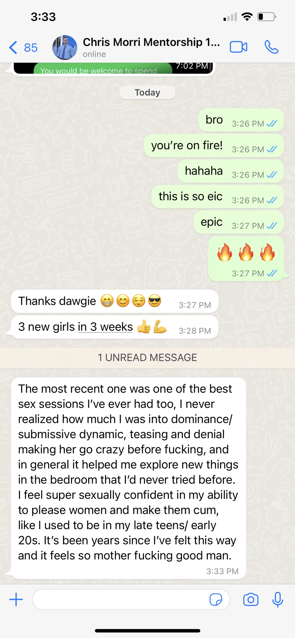 Client result message