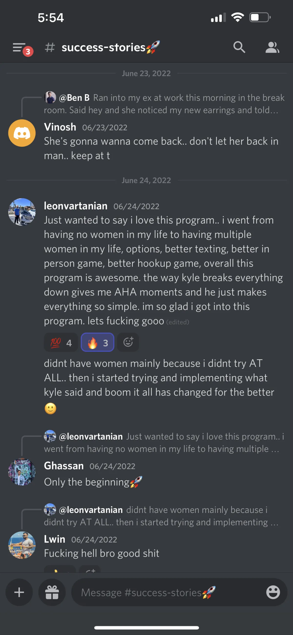 Client result message