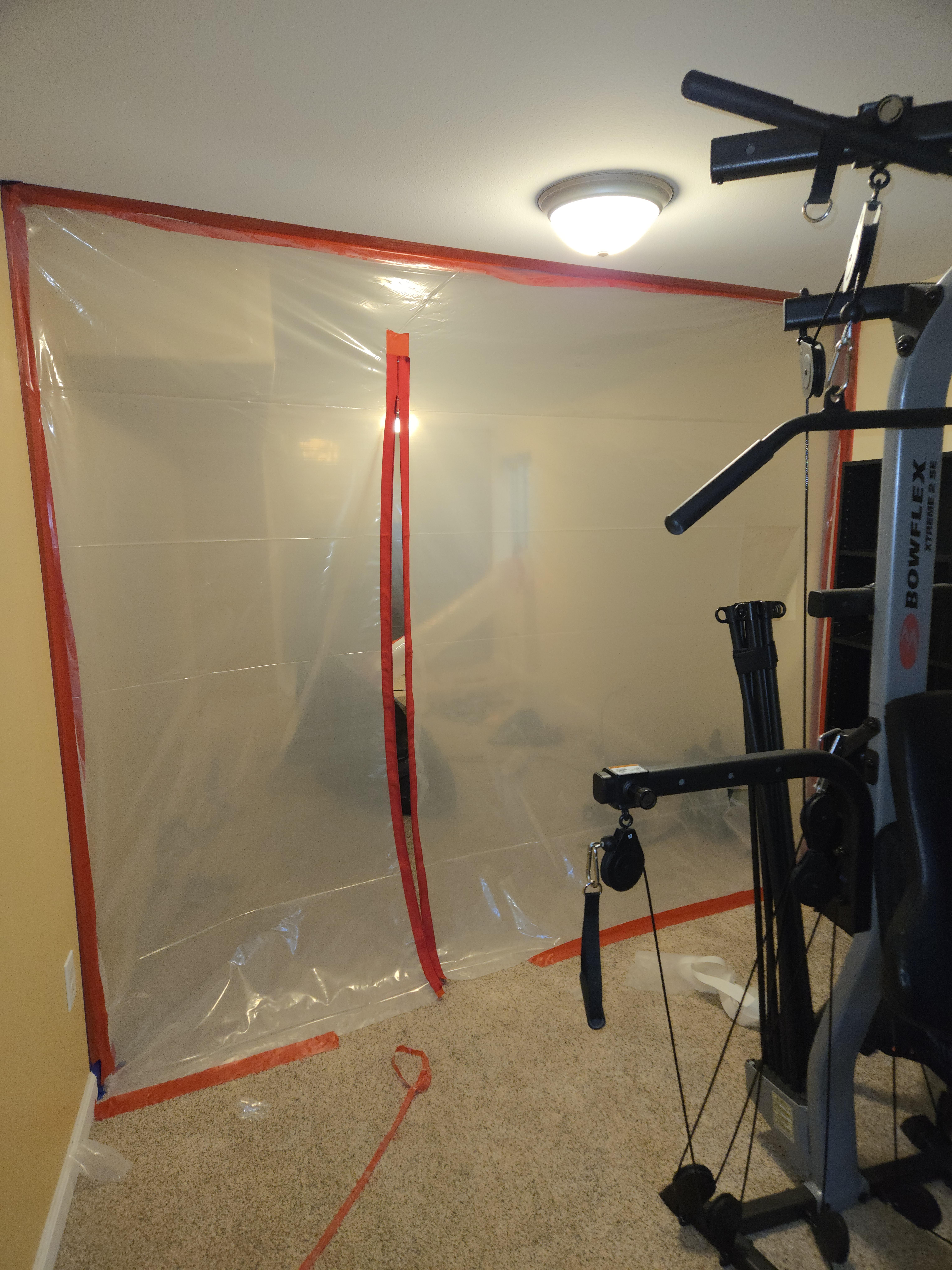 Containment barrier in a fort collns home that has a sewage backup
