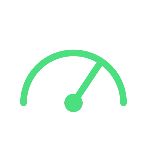 A dark purple circle with an icon that shows a timer with a checkmark in the middle of it