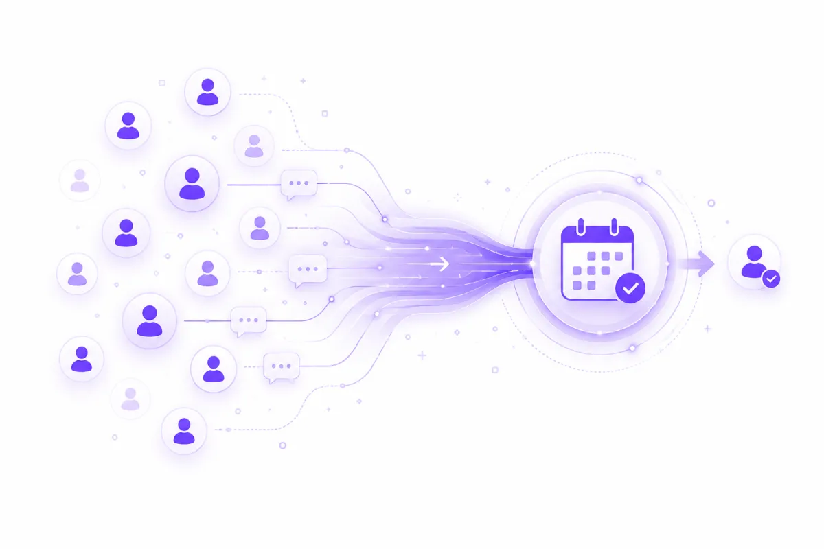 A repeating pattern of glowing blue and purple user profile icons arranged in rows against a dark digital background, representing people or online accounts.